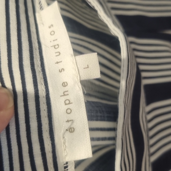 ÉTOPHE STUDIOS 2pc Striped Top & Pants Set Navy/White Size Large - Picture 9 of 13